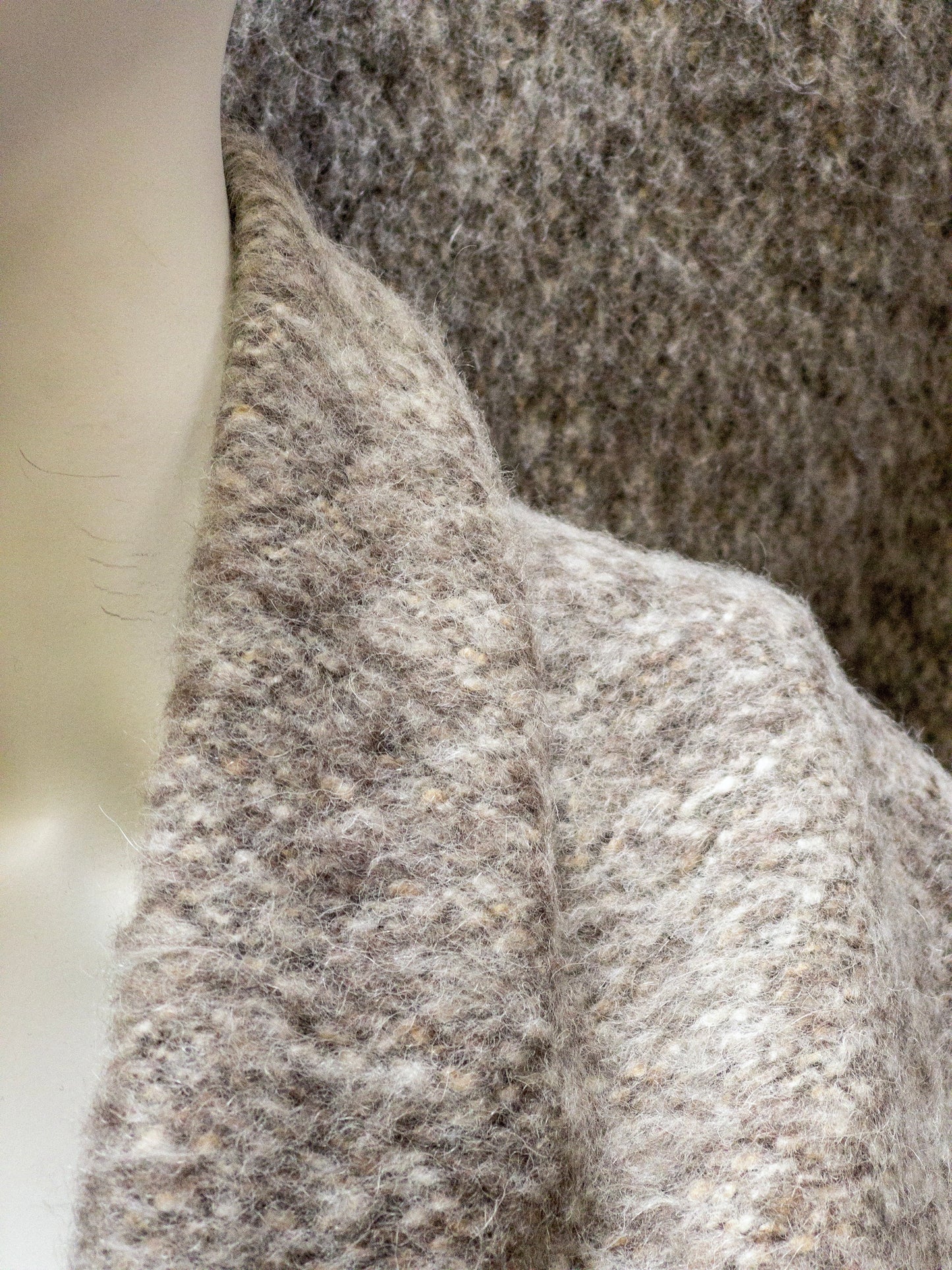 Furry wool taupe beige