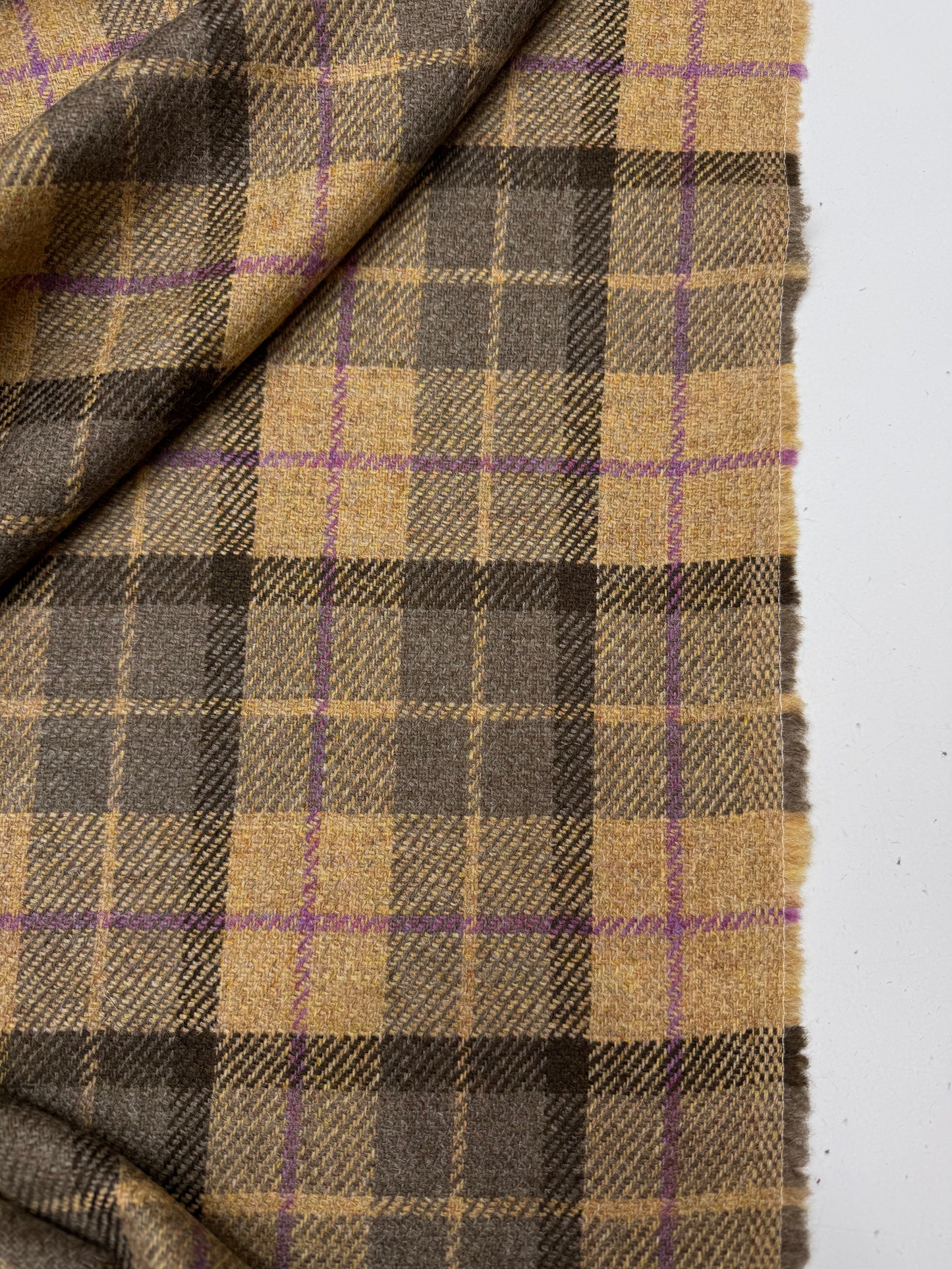 Wollen ruit oker zand paars bruin2. grijs