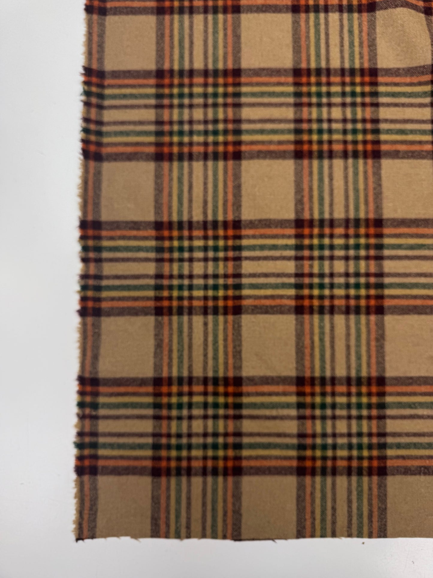 Wollen ruit beige groen oranje geel Mr 5