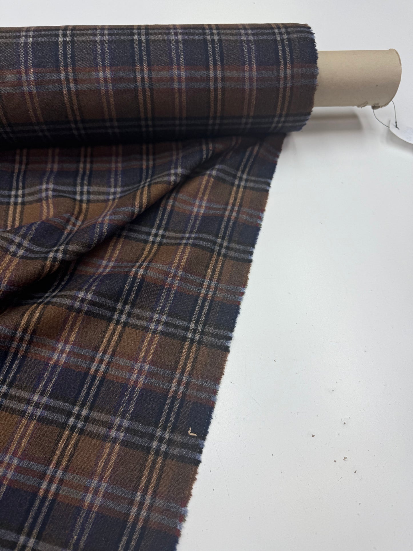 Wollen ruit bruin blauw tinten nr 9