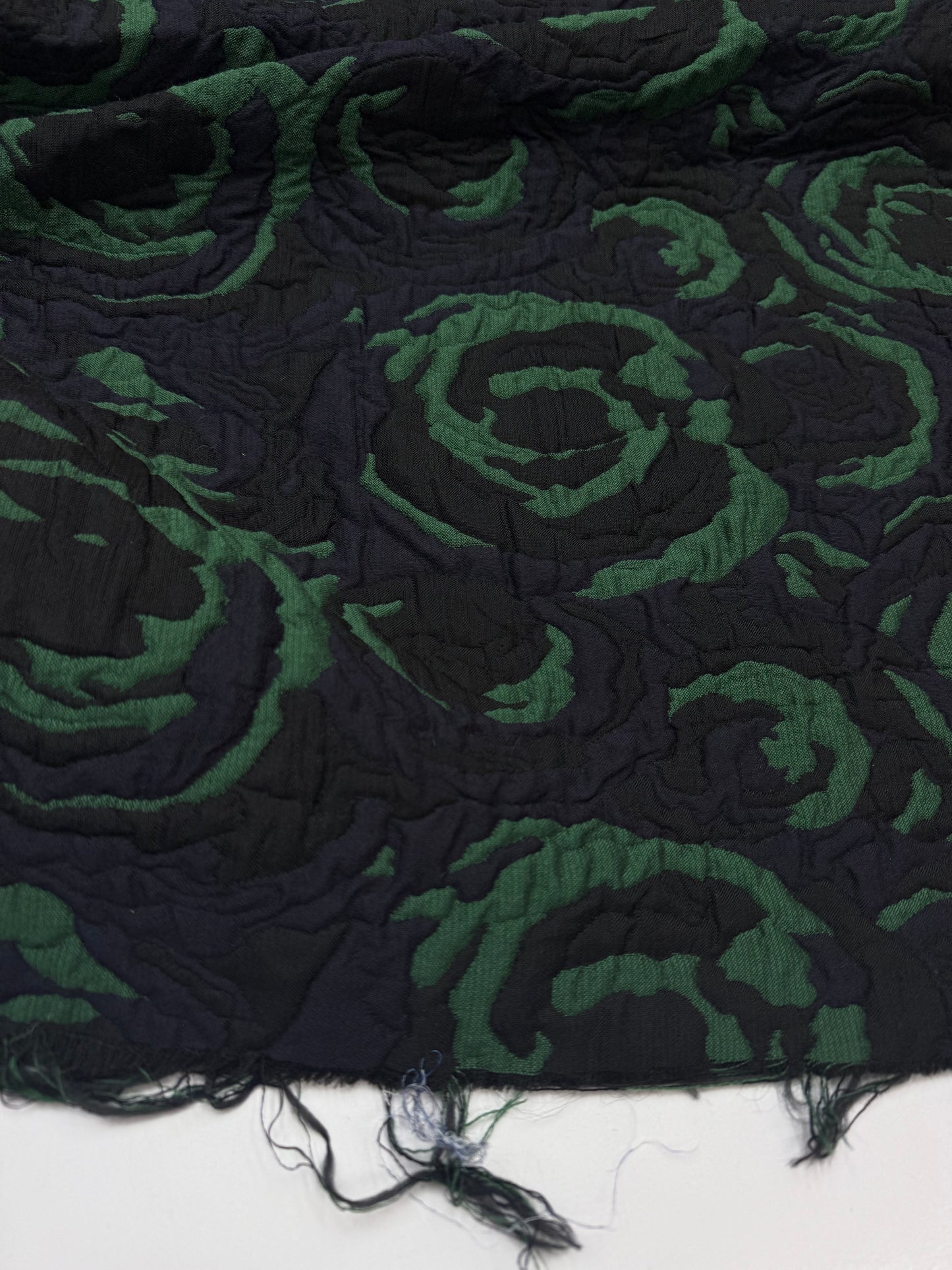 Jacquard 3 d floral blauw groen zwart