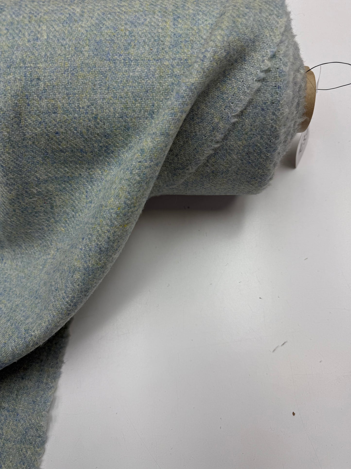 Wol Harris tweed blauw beige.