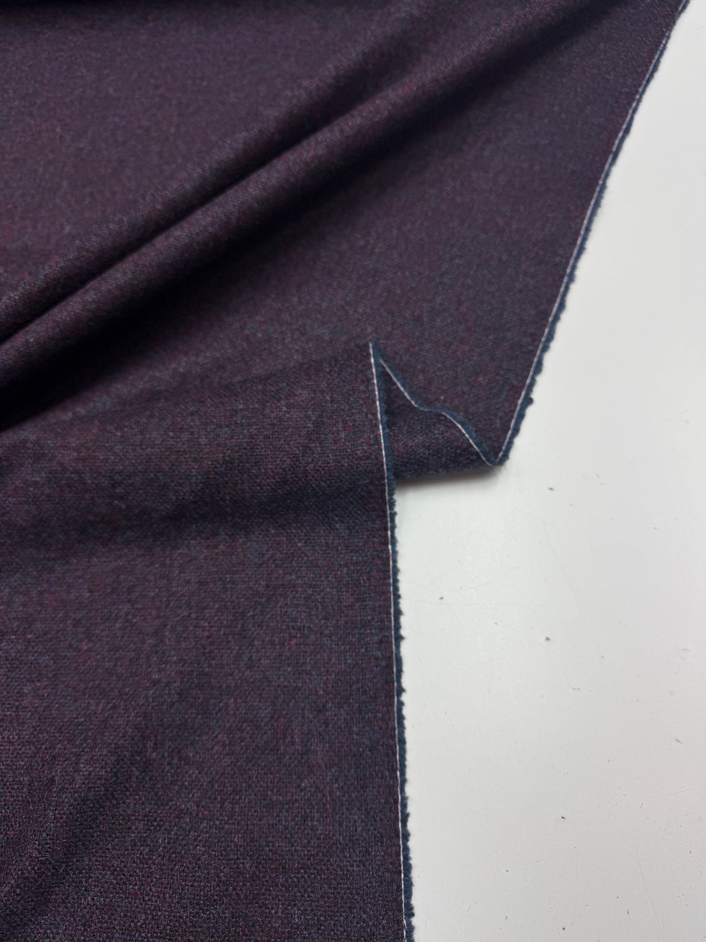 Wol pantalon dikte gemêleerd paars blauw