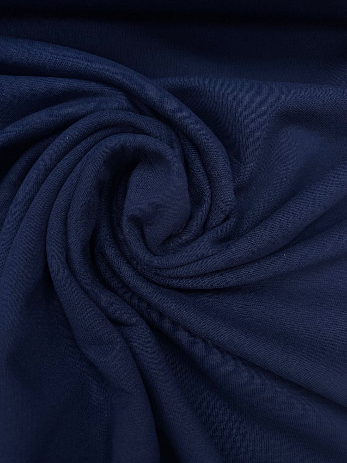 French Terry bio katoen donker blauw.