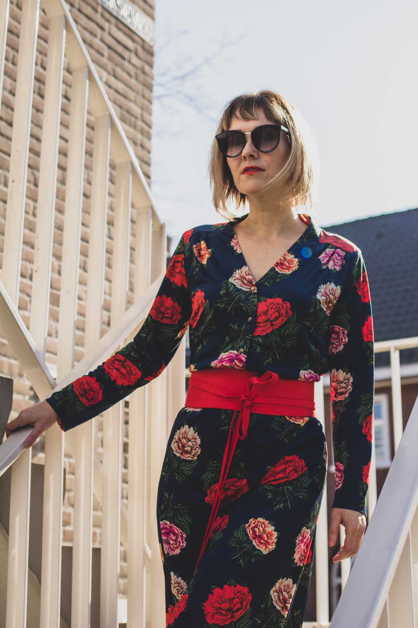 Silk jersey with digital rose print