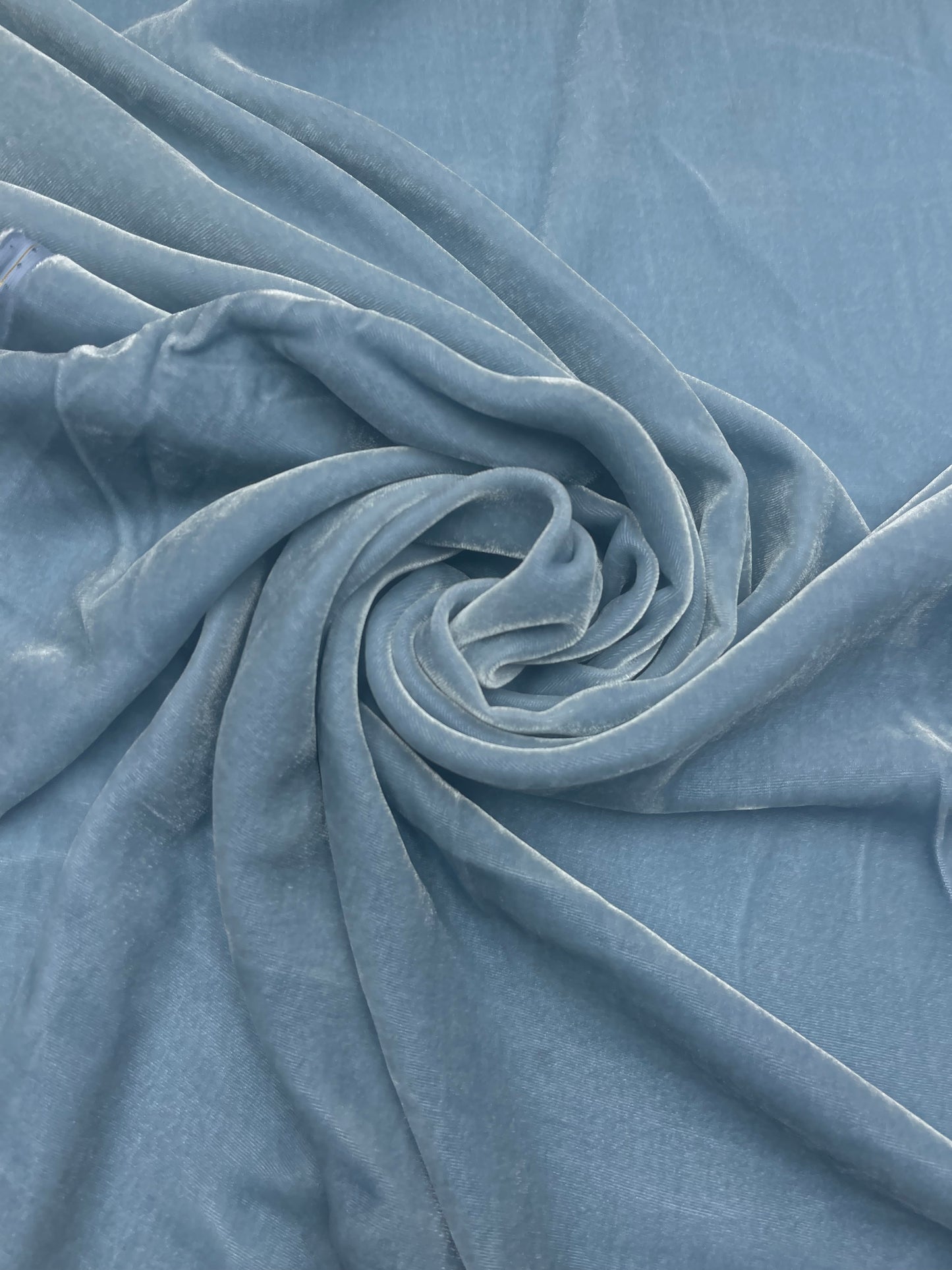 Zijden viscose velvet vergrijsd blauw