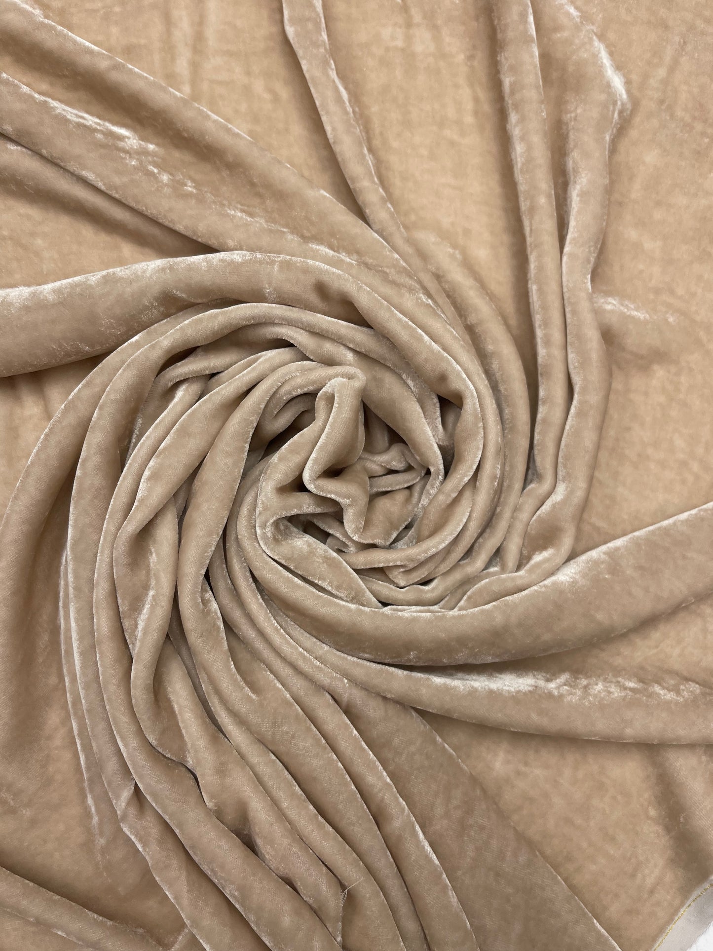 Zijden viscose velvet beige