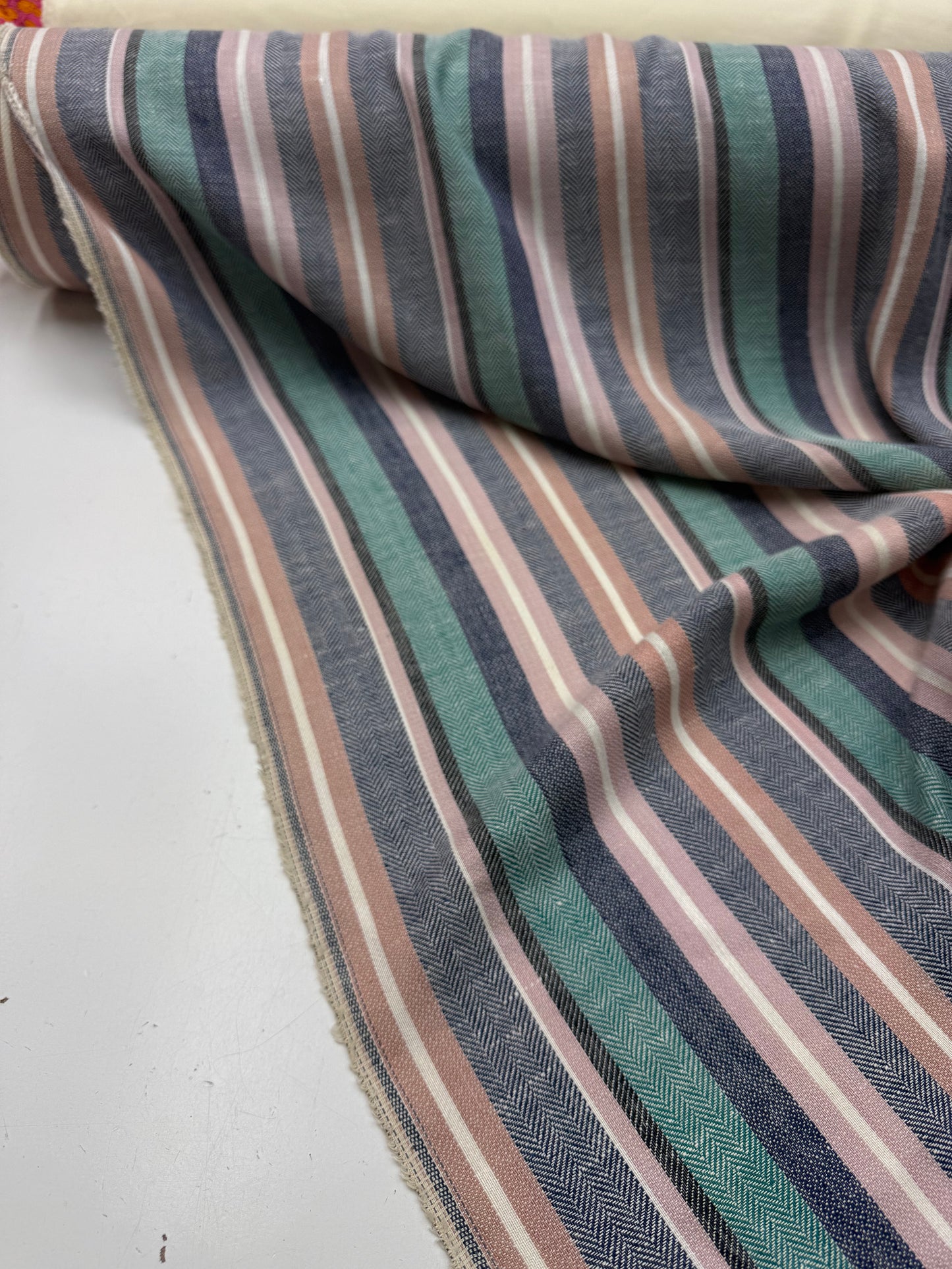 Katoen linnen streep jacquard geweven