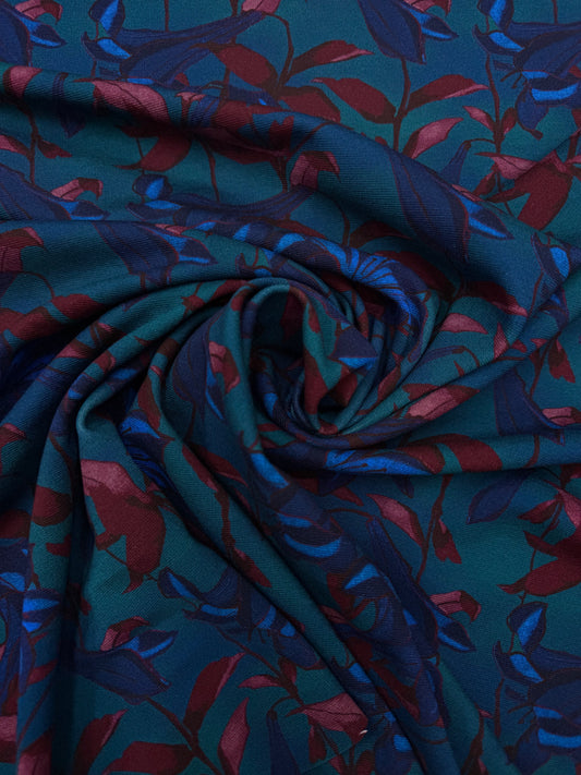 Exclusief dessin punta floral petrol small