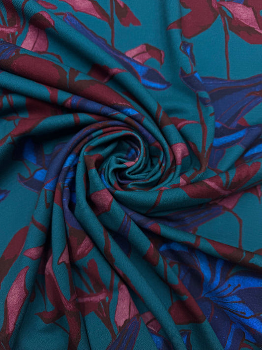 Exclusief dessin punta floral petrol large