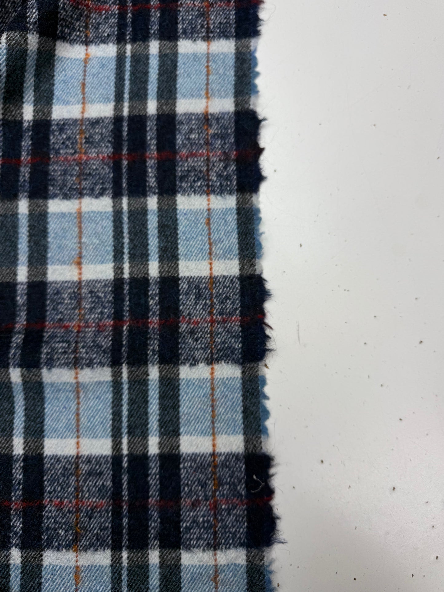 Wollen ruit brushed blauw tinten