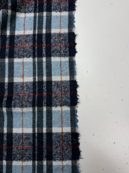 Wollen ruit brushed blauw tinten