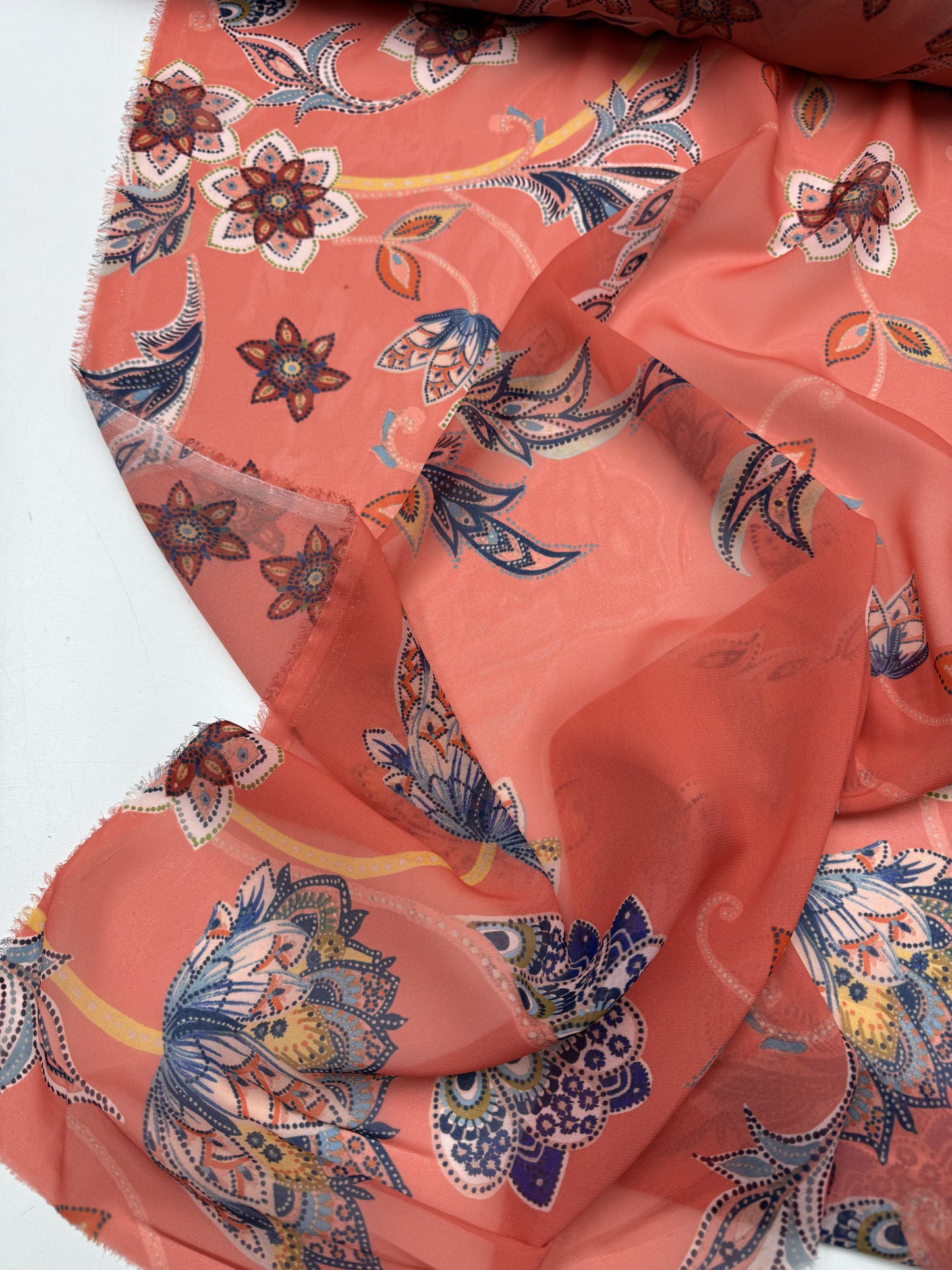 SS2025 polyester voile met bloemen