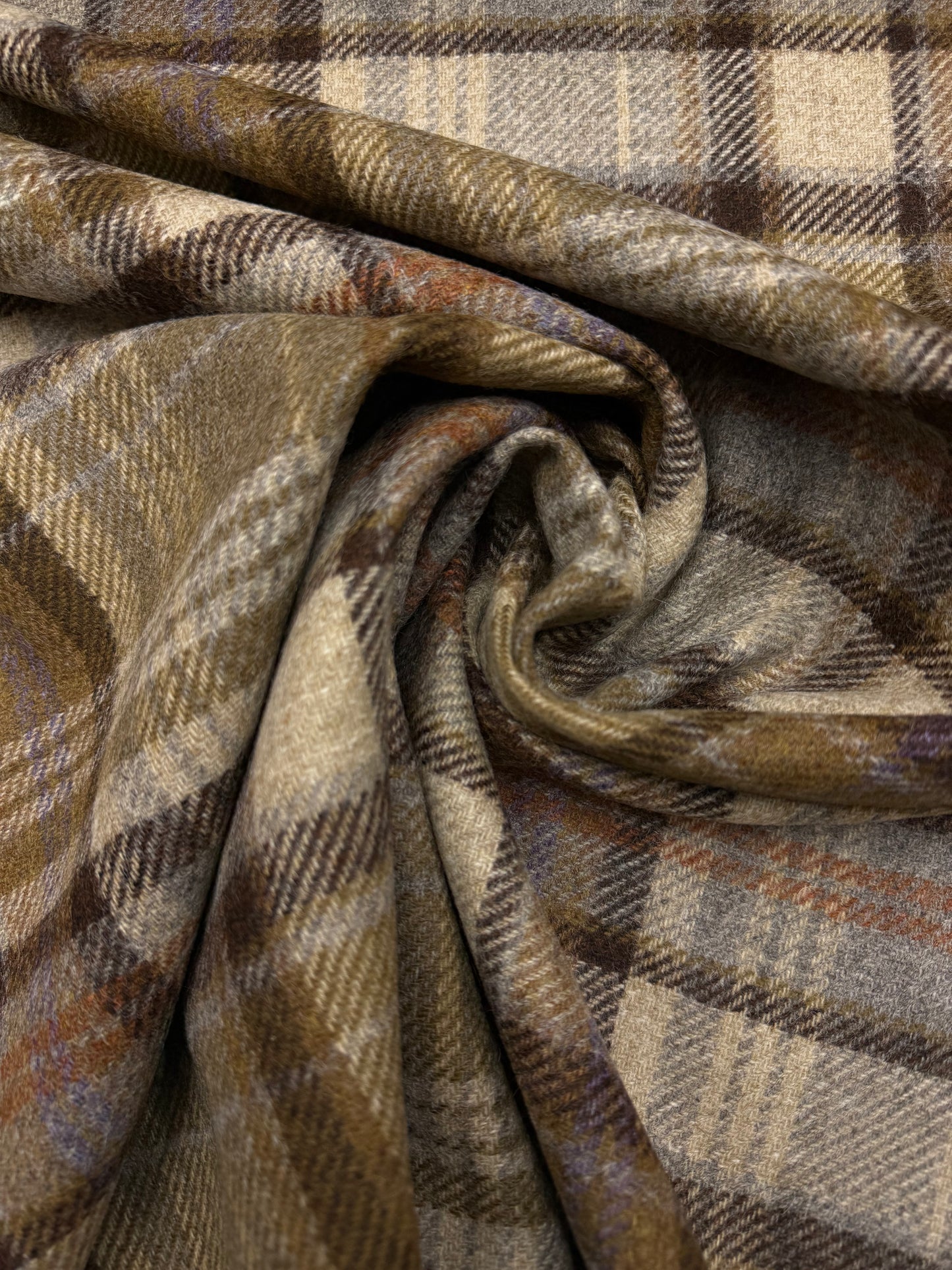 Wollen ruit oker beige bruin paars 4. grijs