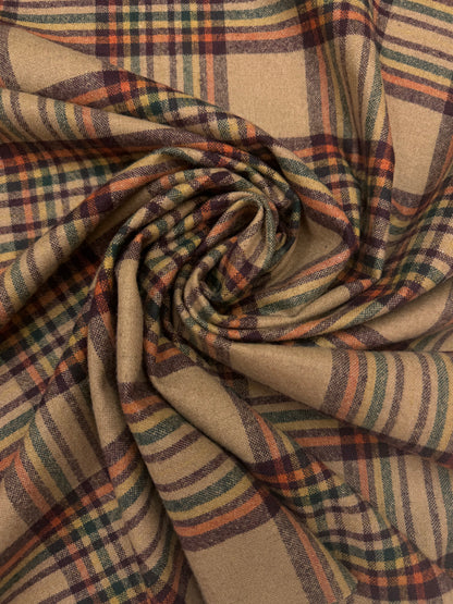 Wollen ruit beige groen oranje geel Mr 5