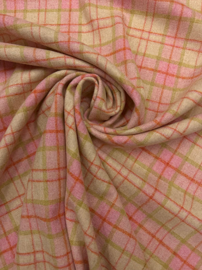 Wollen ruit groen oranje roze beige nr 6