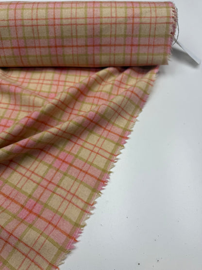 Wollen ruit groen oranje roze beige nr 6