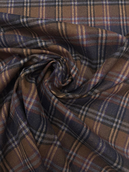 Wollen ruit bruin blauw tinten nr 9