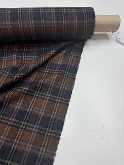 Wollen ruit bruin blauw tinten nr 9