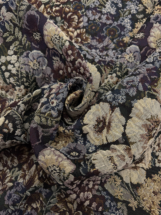 Jacquard floral gobelin mechanical stretch