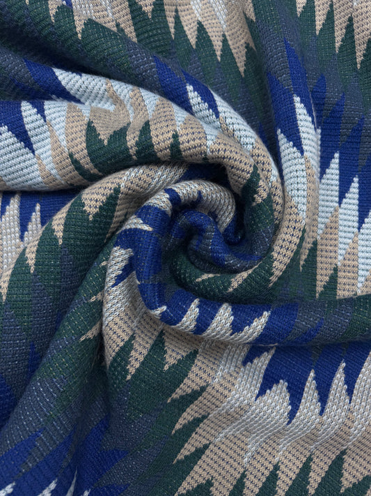 Gebreide jacquard zigzag wolblend