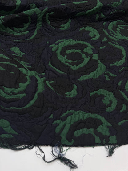 Jacquard 3 d floral blauw groen zwart