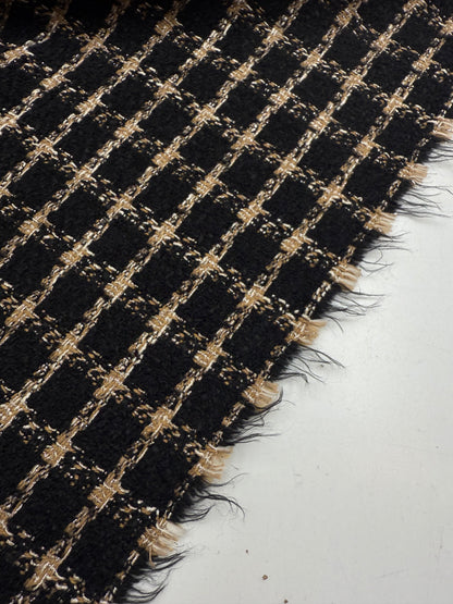 Bouclé beige zilver zwart