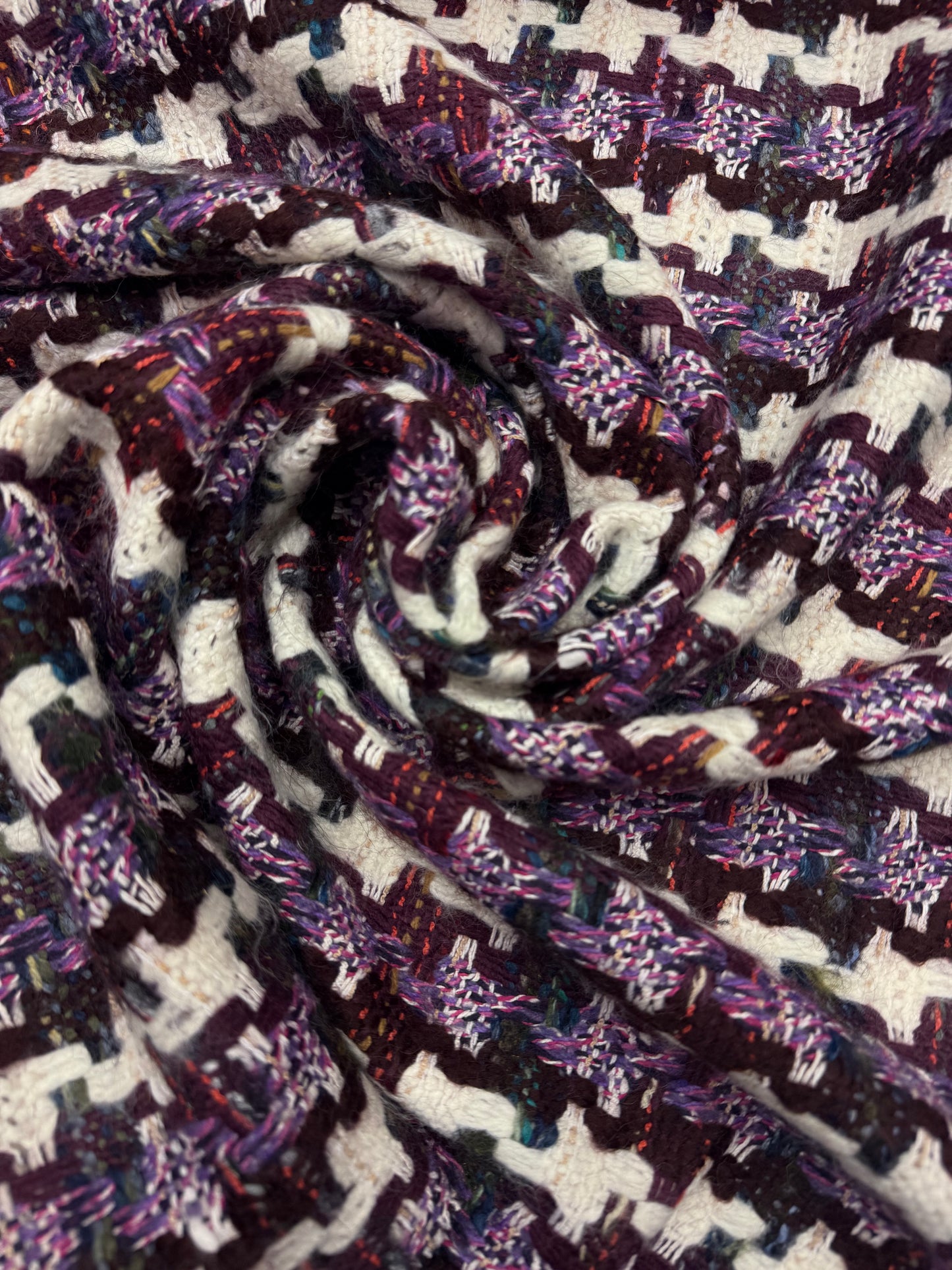 Wol Linton boucle paars rood