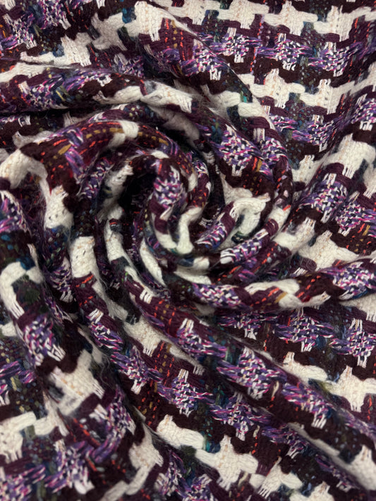 Wol Linton boucle paars rood