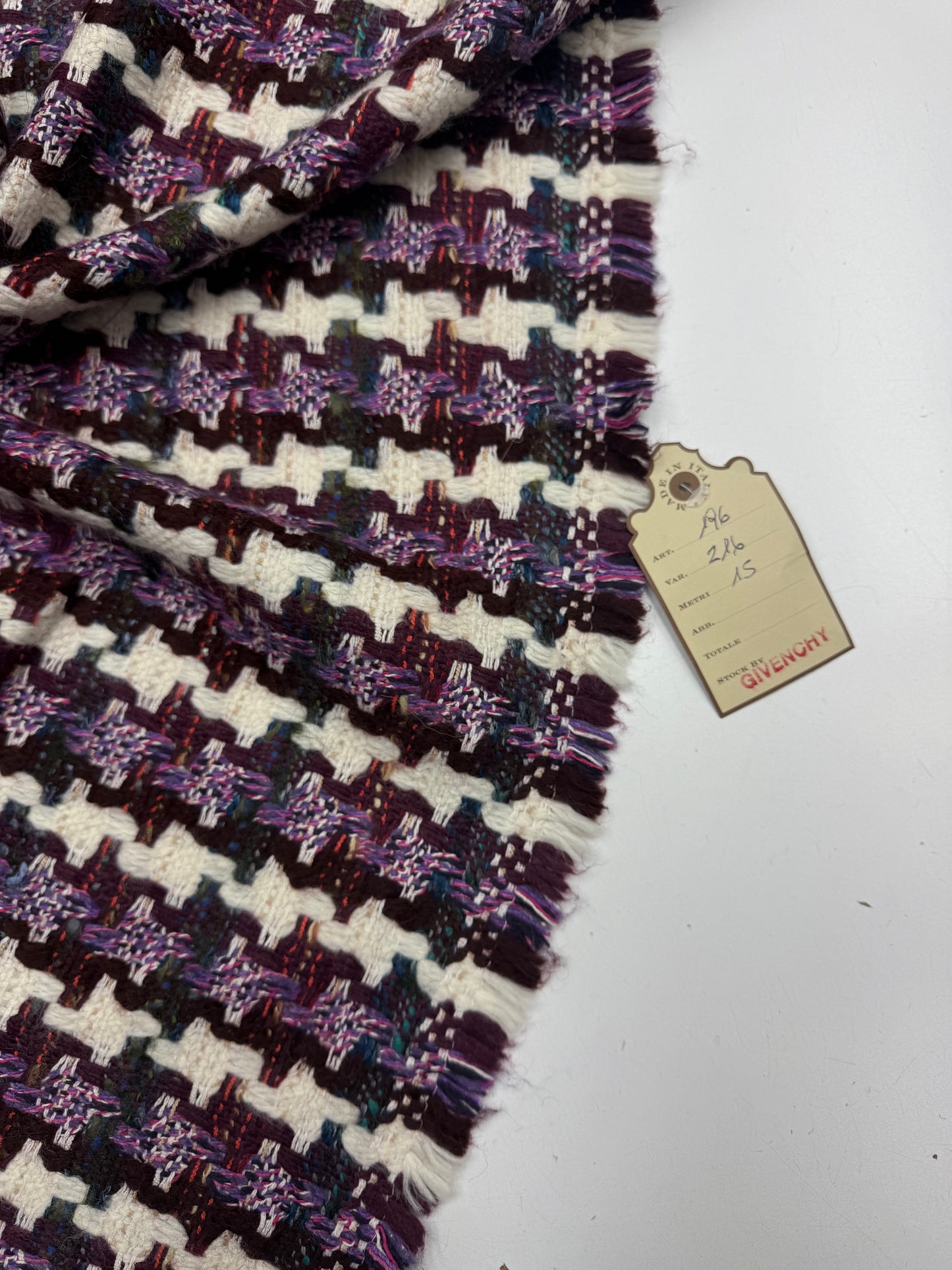 Wol Linton boucle paars rood