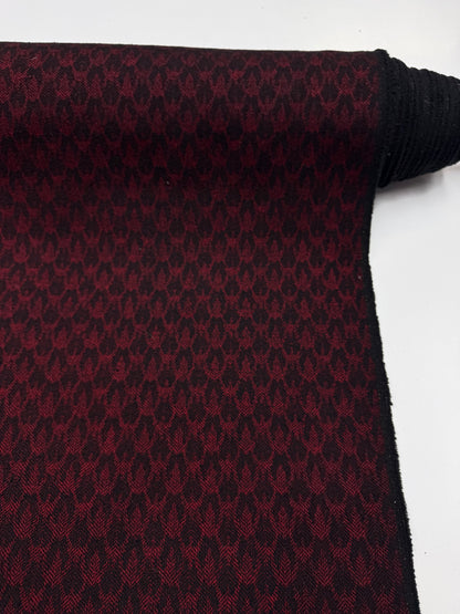 Wol jacquard geweven rood zwart