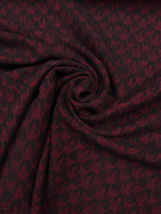 Wol jacquard geweven rood zwart