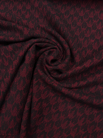 Wol jacquard geweven rood zwart