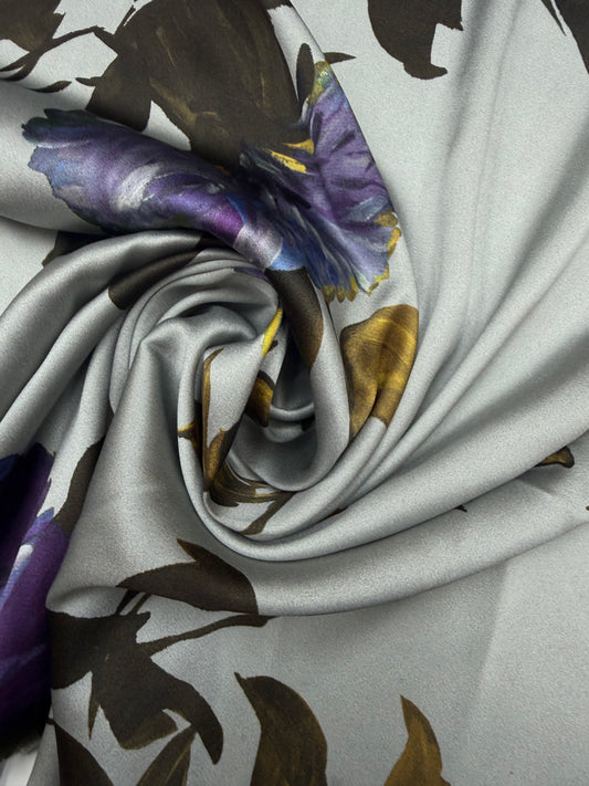 Zijden satijn print stretch