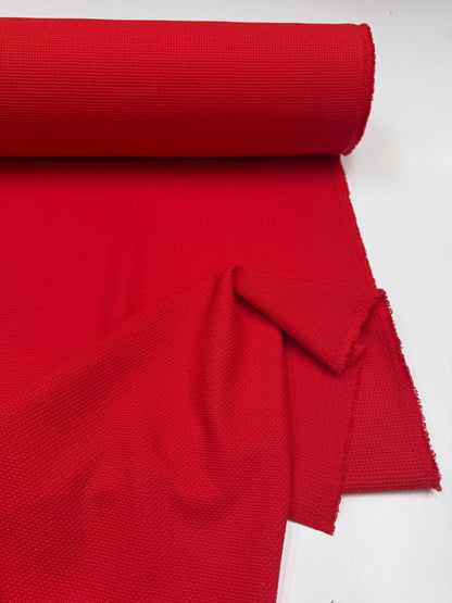 Bright warm red woven structure fabric