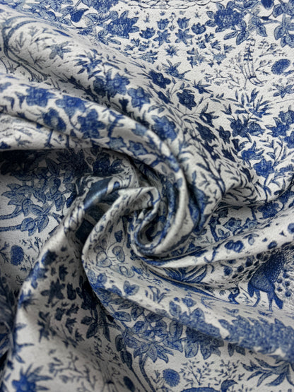 Jacquard agri landscape blue ecru