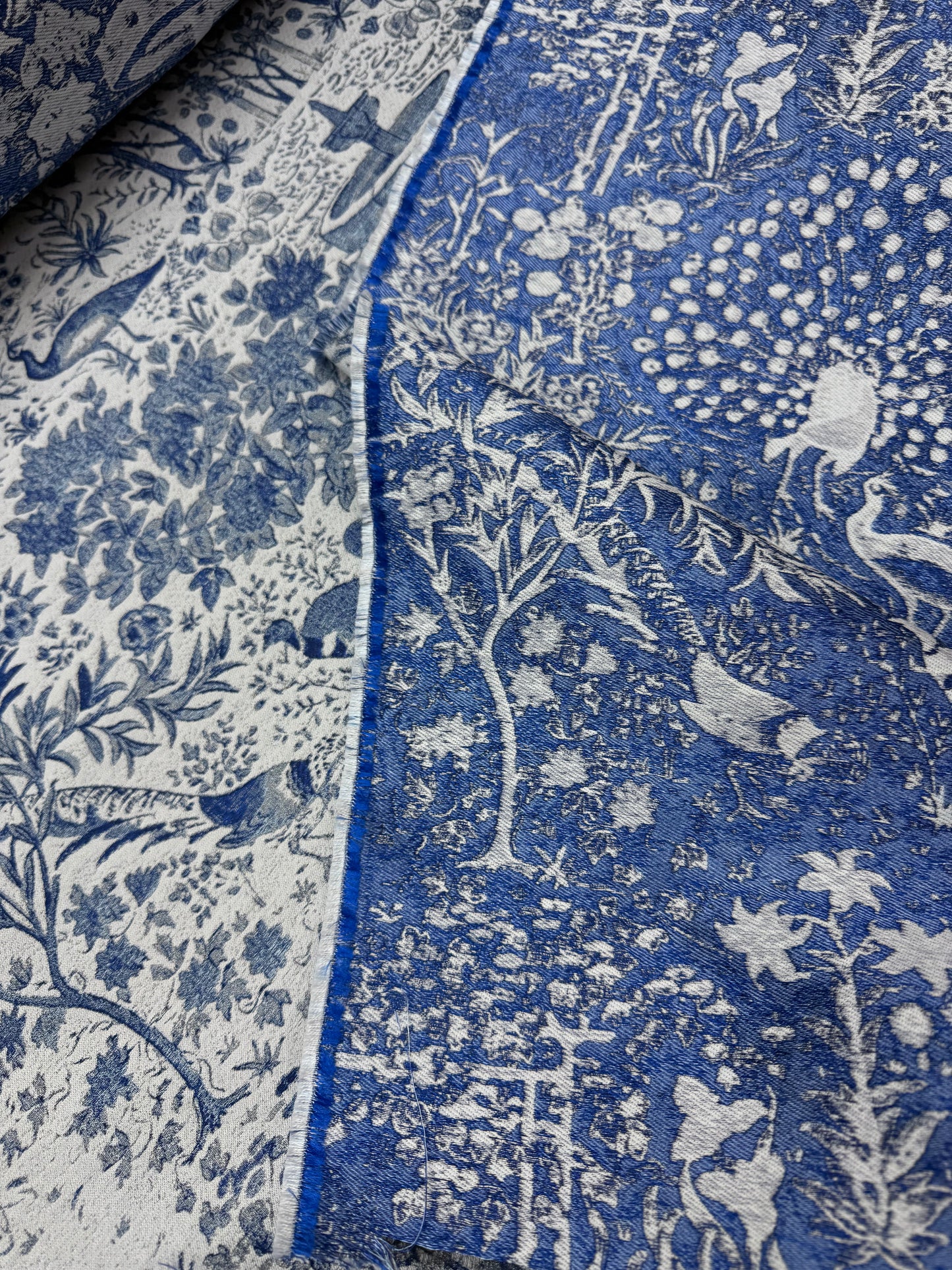 Jacquard agri landscape blue ecru