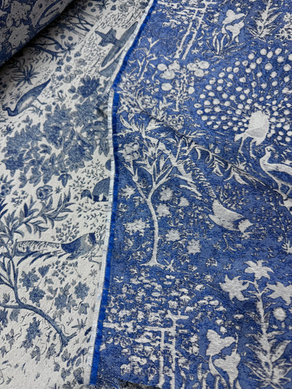 Jacquard agri landscape blue ecru