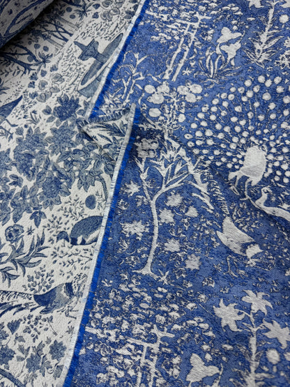 Jacquard agri landscape blue ecru