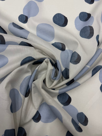 Cotton voile semi transparent irregular dots
