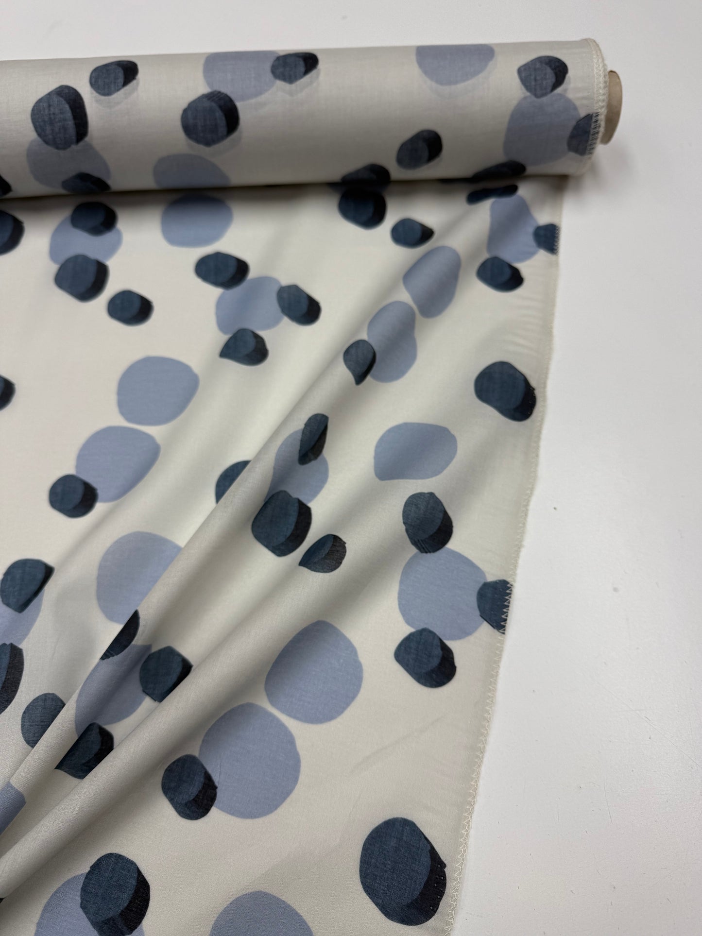 Cotton voile semi transparent irregular dots