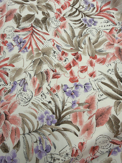 Katoen viscose met print zachte warme tinten