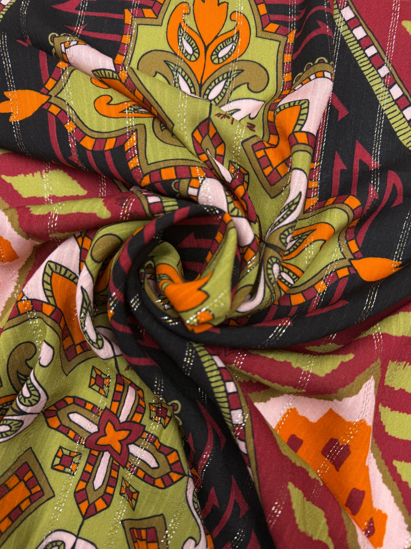 Viscose lurex streepje ethnic