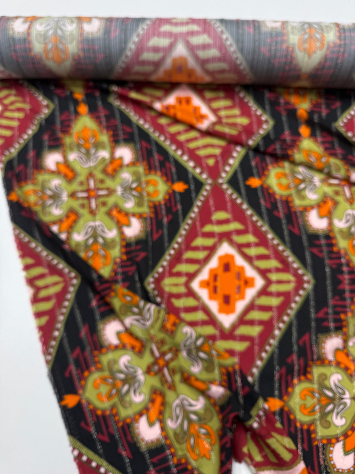 Viscose lurex streepje ethnic