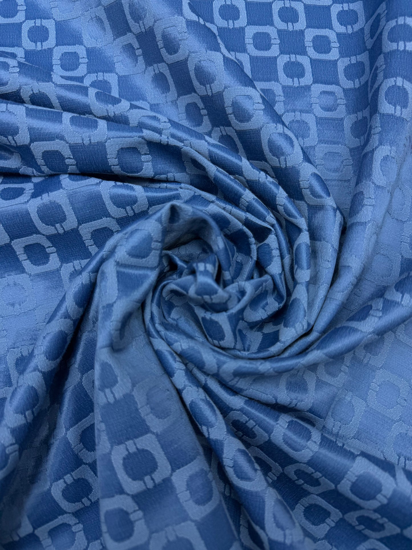 Jacquard blauw katoen