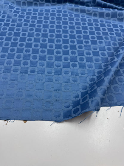 Jacquard blauw katoen