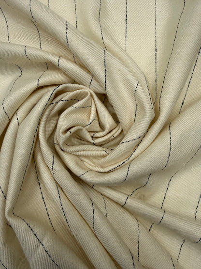 Krijtstreep linnen viscose blend