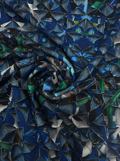 Exclusief dessin punta origami blue denim