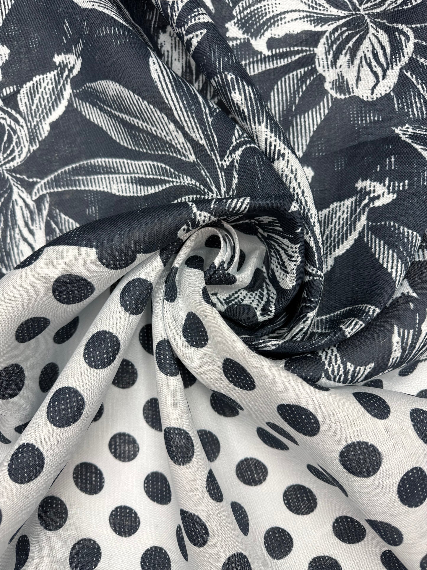 SS2026 linnen paneel bloemen en stippen