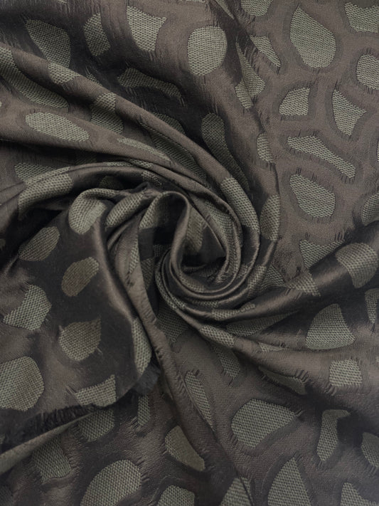 Jaquard abstract maze bruin taupe